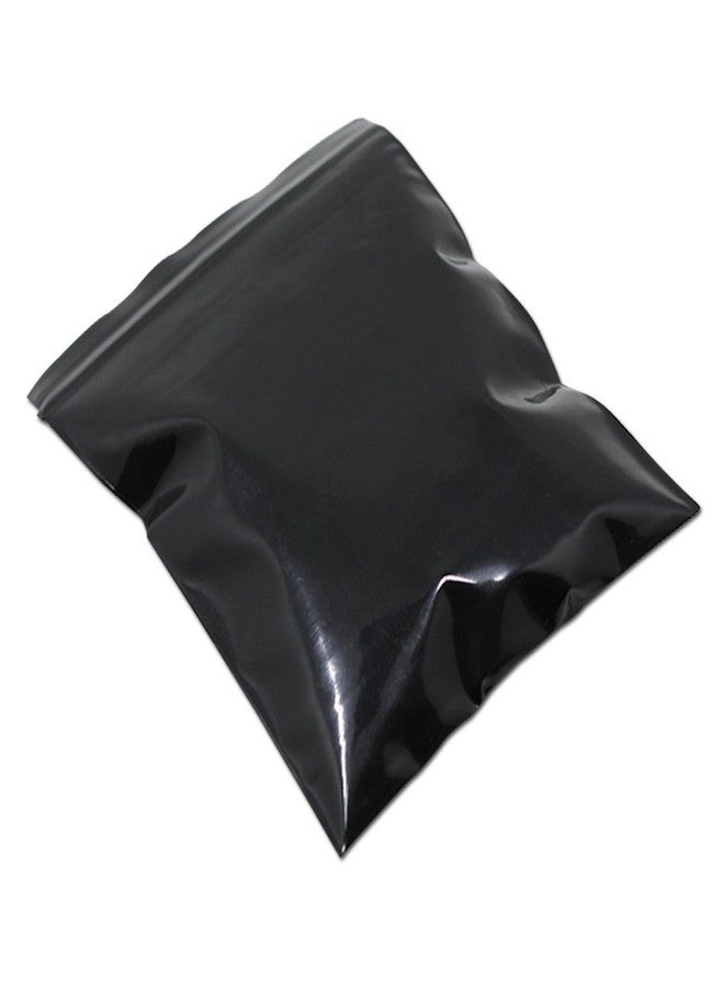 PABCK 100 Pieces Black Reclosable Zip Bags 5.1mil Thickness Poly Plastic Packaging Resealable Zipper Lock Closure Bag for Storage (3.9x5.9 inch) - Image 1